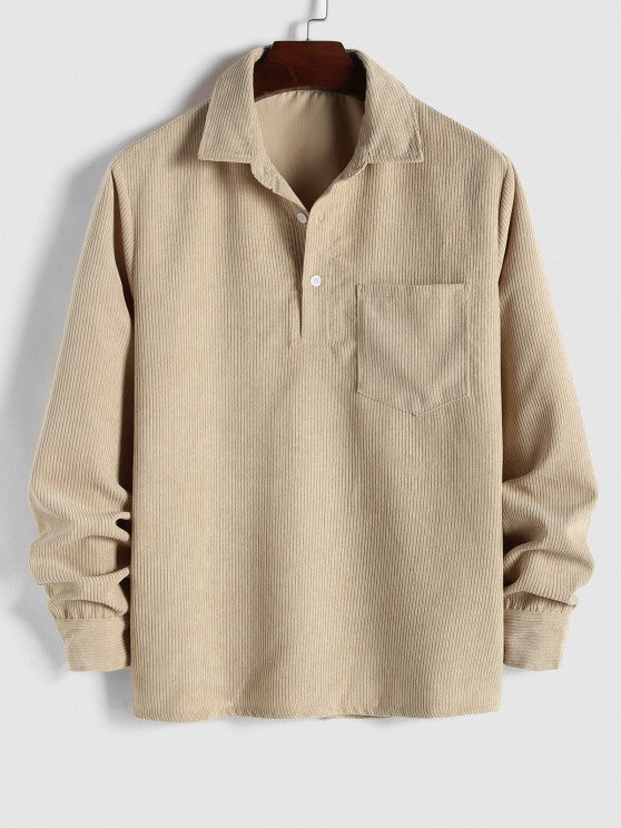 Corduroy-sæt til mænd – khaki – helhedslook
