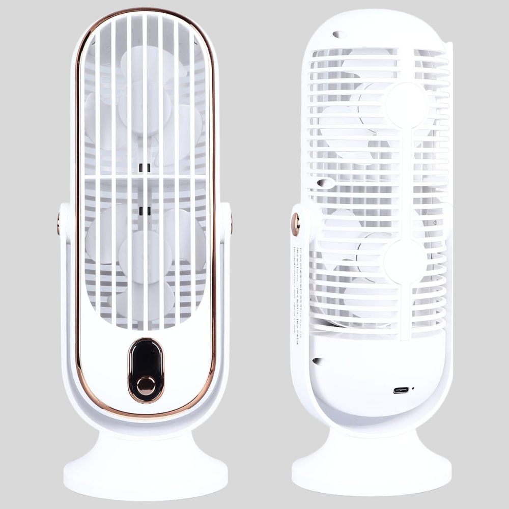 Kompakt USB ventilator med batteri – blå farvevariant