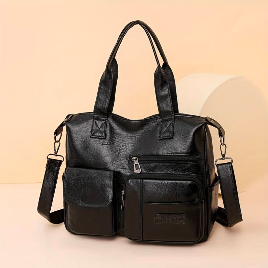 Brun læder crossbody taske dame – detaljeret visning