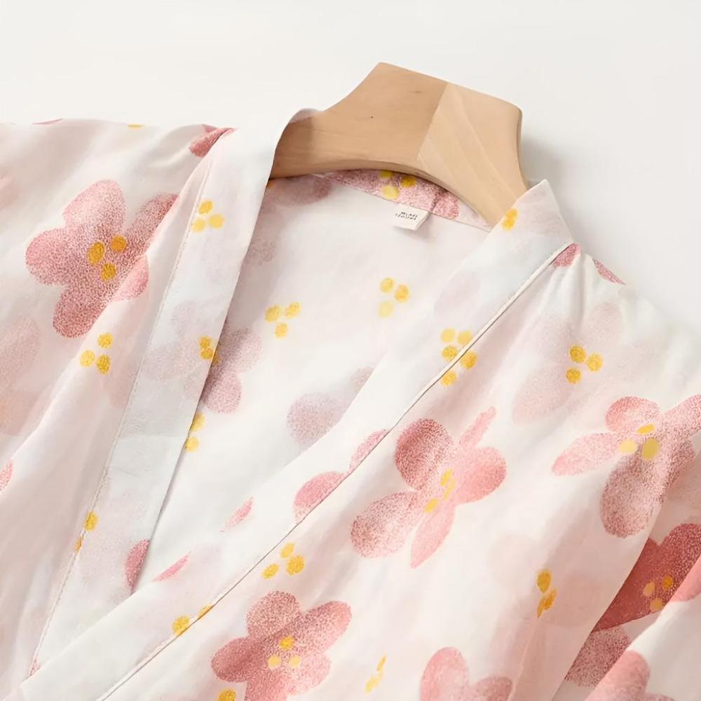 Kimono badekåbe med praktisk lomme