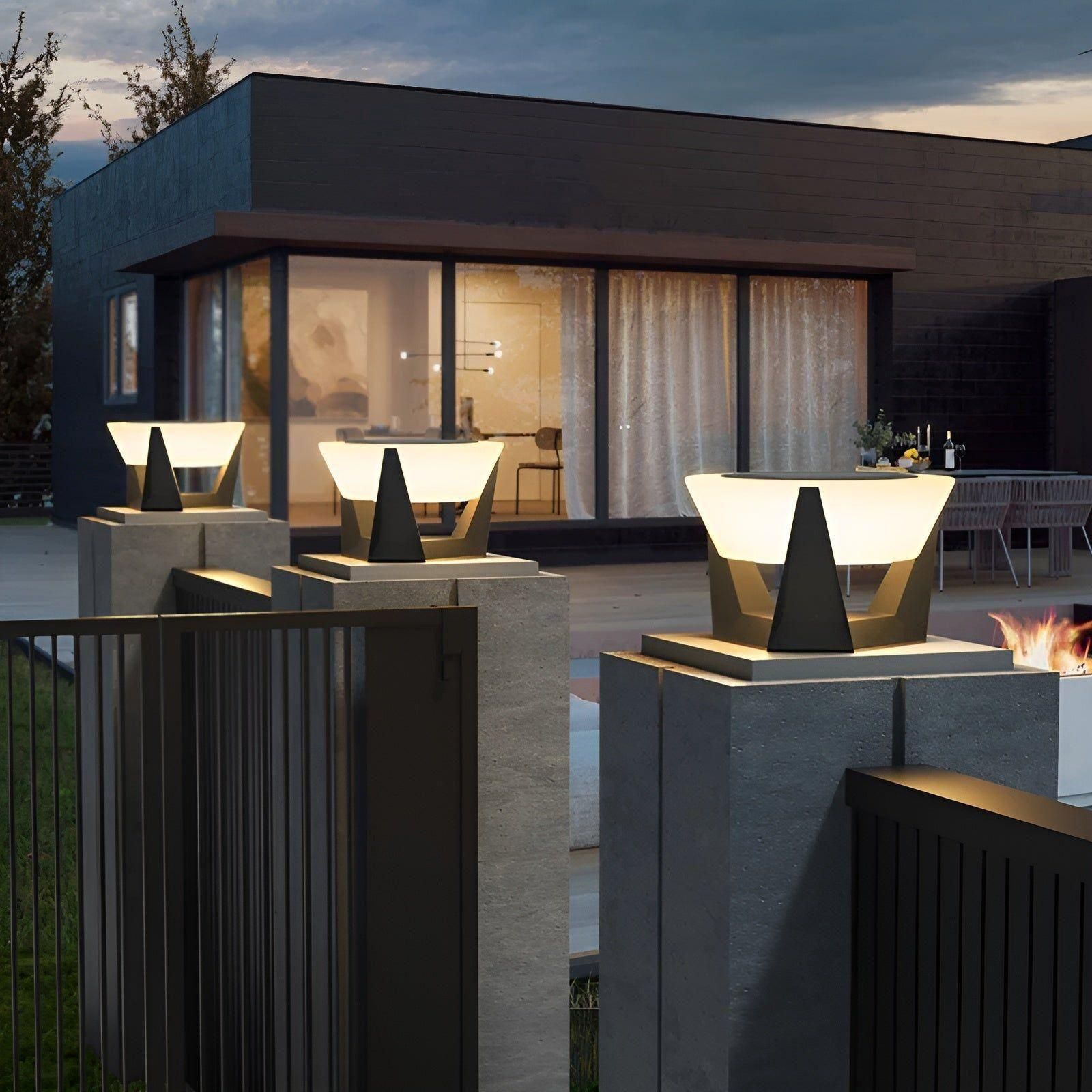 Elegant Solar-Powered Japanese Garden Lamp