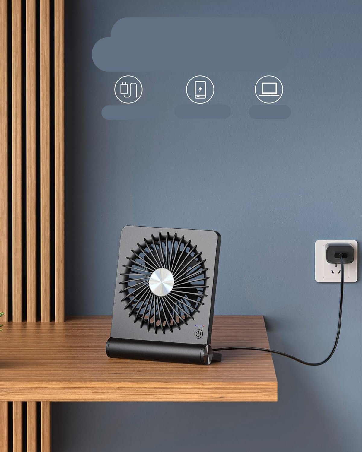USB bordventilator med 3 blæsehastigheder