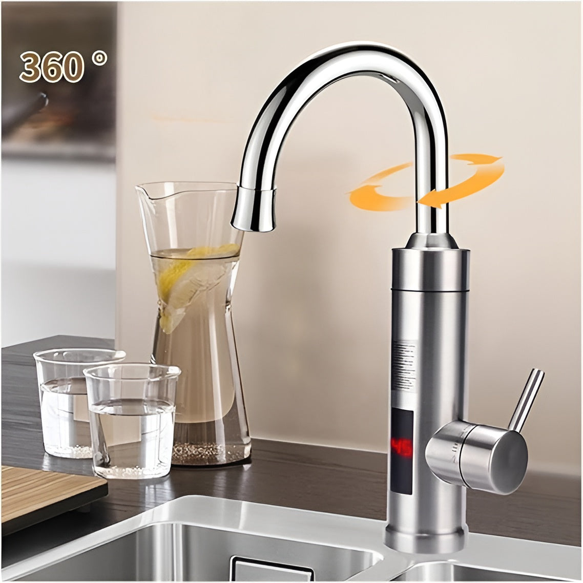 Berøringsfri Køkkenarmatur i Rustfrit Stål – Hygiejnisk og Vandbesparende Løsning til Moderne Køkkener 2