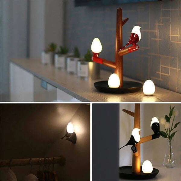 Bordlampe Uden Ledning – Elegant Trædesign med Bevægelsessensor til Praktisk Belysning i Hjemmet 1