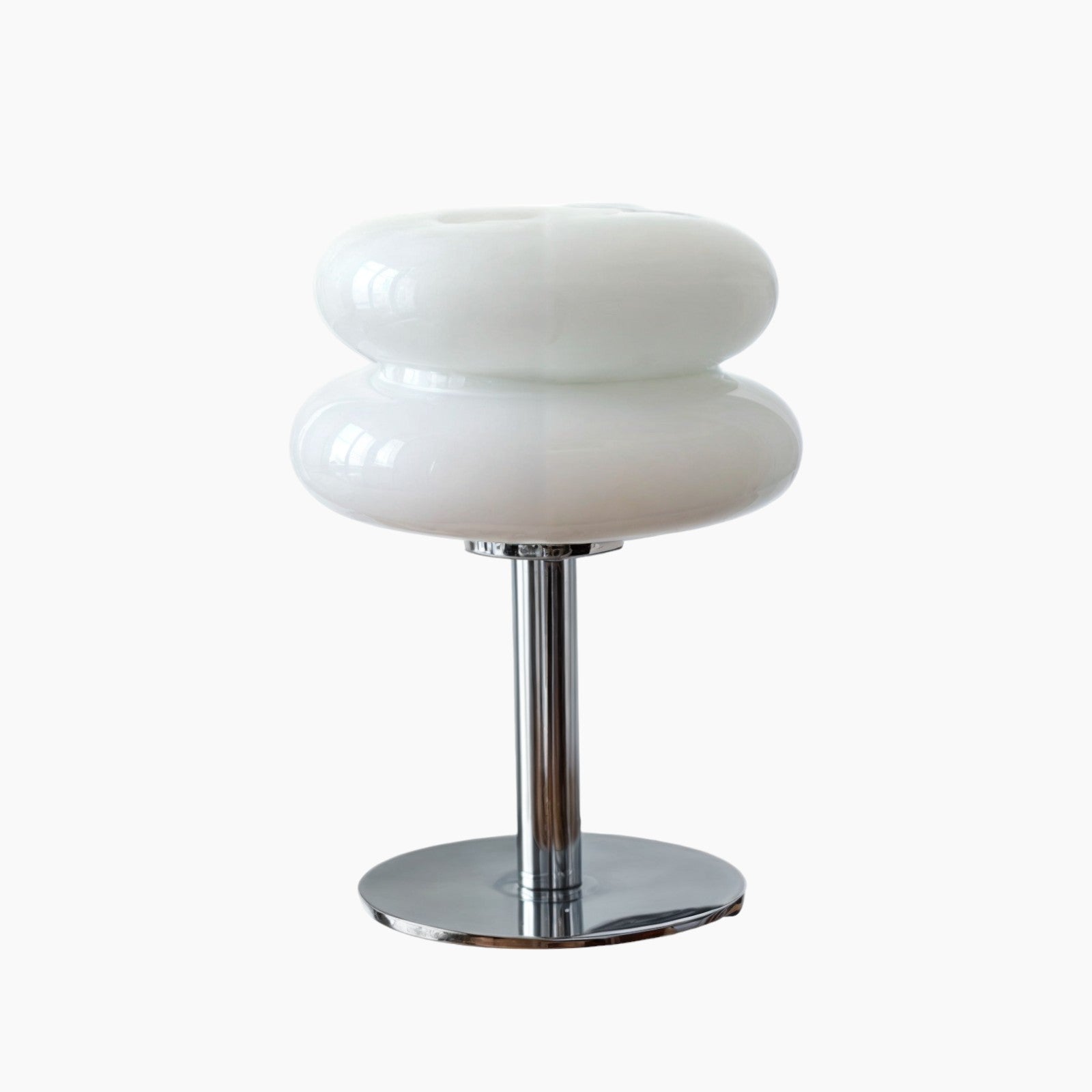 Bordlampe i Glas og Jern – Elegant Svampedesign med Trefarvet LED til Indendørs Belysning 6