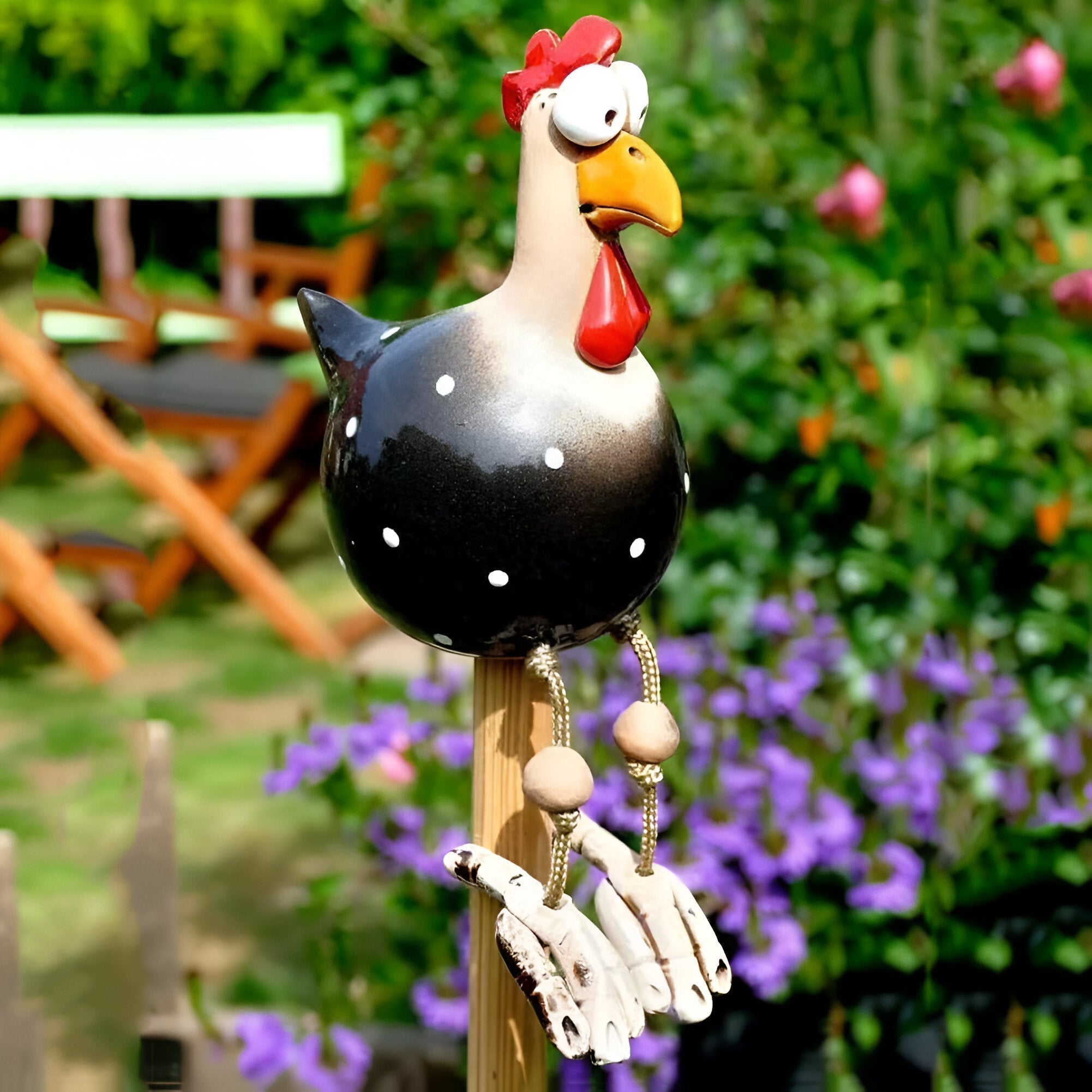 Cluckoo Vejrbestandig Kylling Statue – Legende Design til Have og Terrasse Dekoration 4