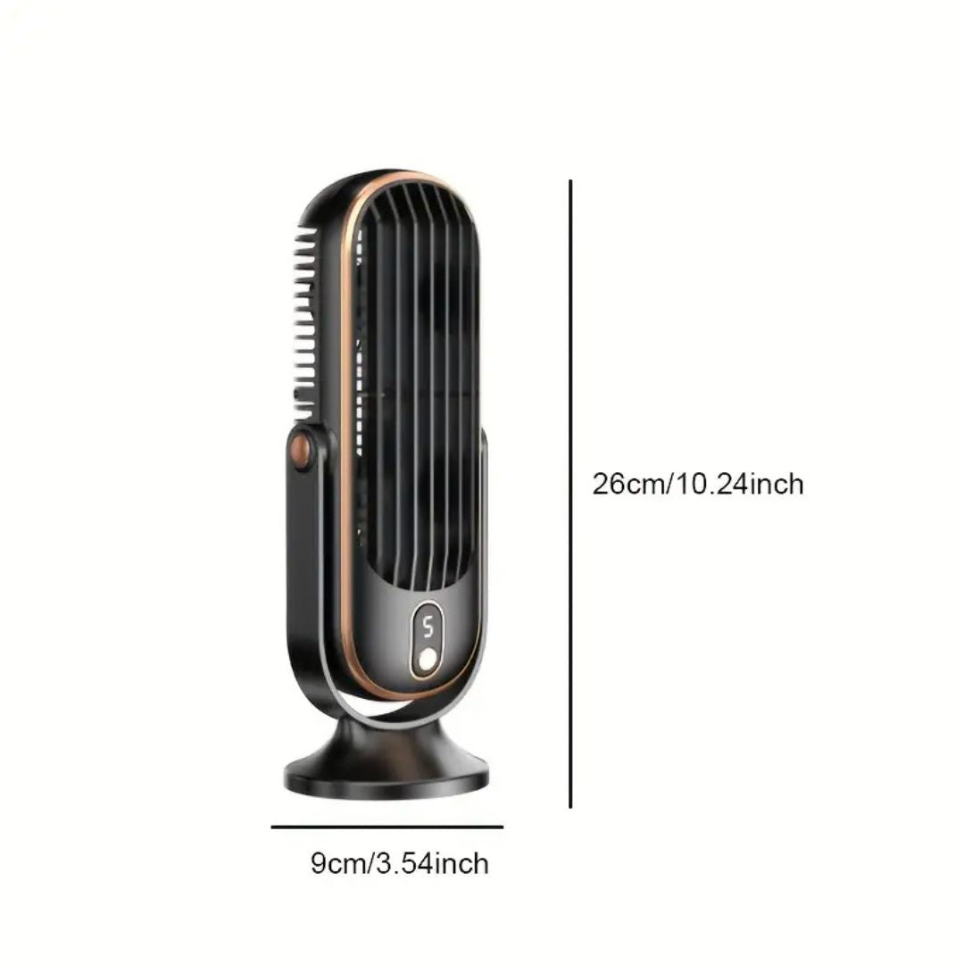 USB bordventilator med batteri og 720° justering – hvid variant