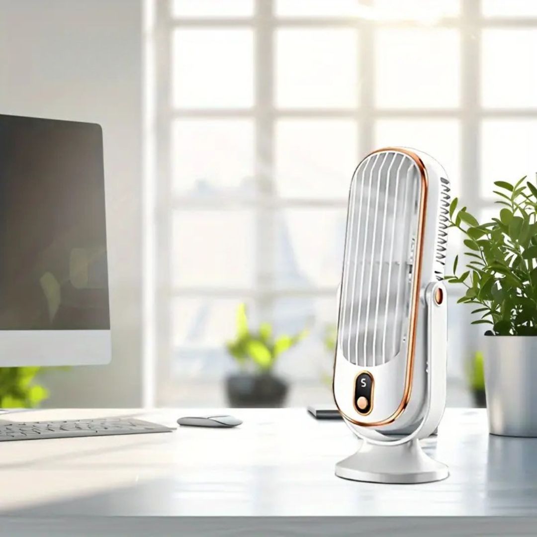 USB bordventilator til skrivebord og hjemmekontor – kompakt og moderne