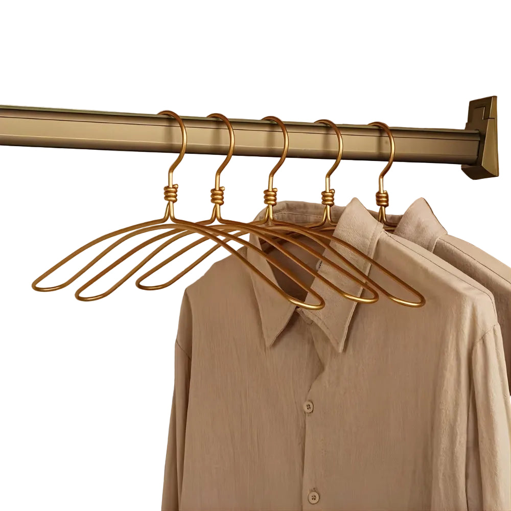 Ekstra Brede Metalbøjler – Holdbare Aluminiumsbøjler til Elegant Garderobeorganisering | Perfekt Skulderstøtte 0