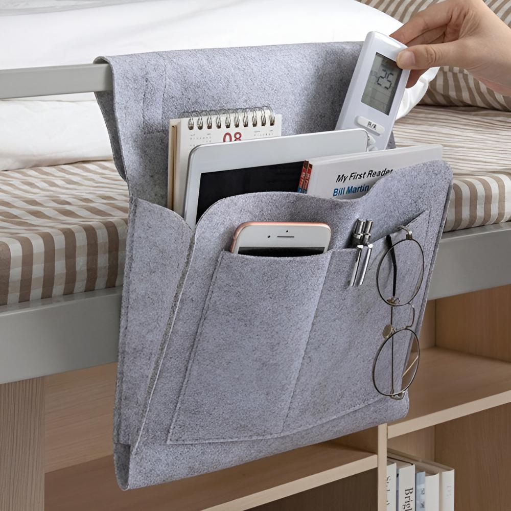 Felt Bed Organizer – Elegant Opbevaringsløsning til Soveværelse, Sofa eller Kontor med Rummeligt Design 0