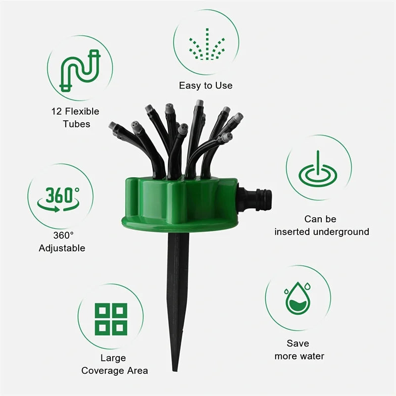 G-Style Justerbar Sprinkler – Effektiv 360° Vanding til Græsplæner og Haver 6
