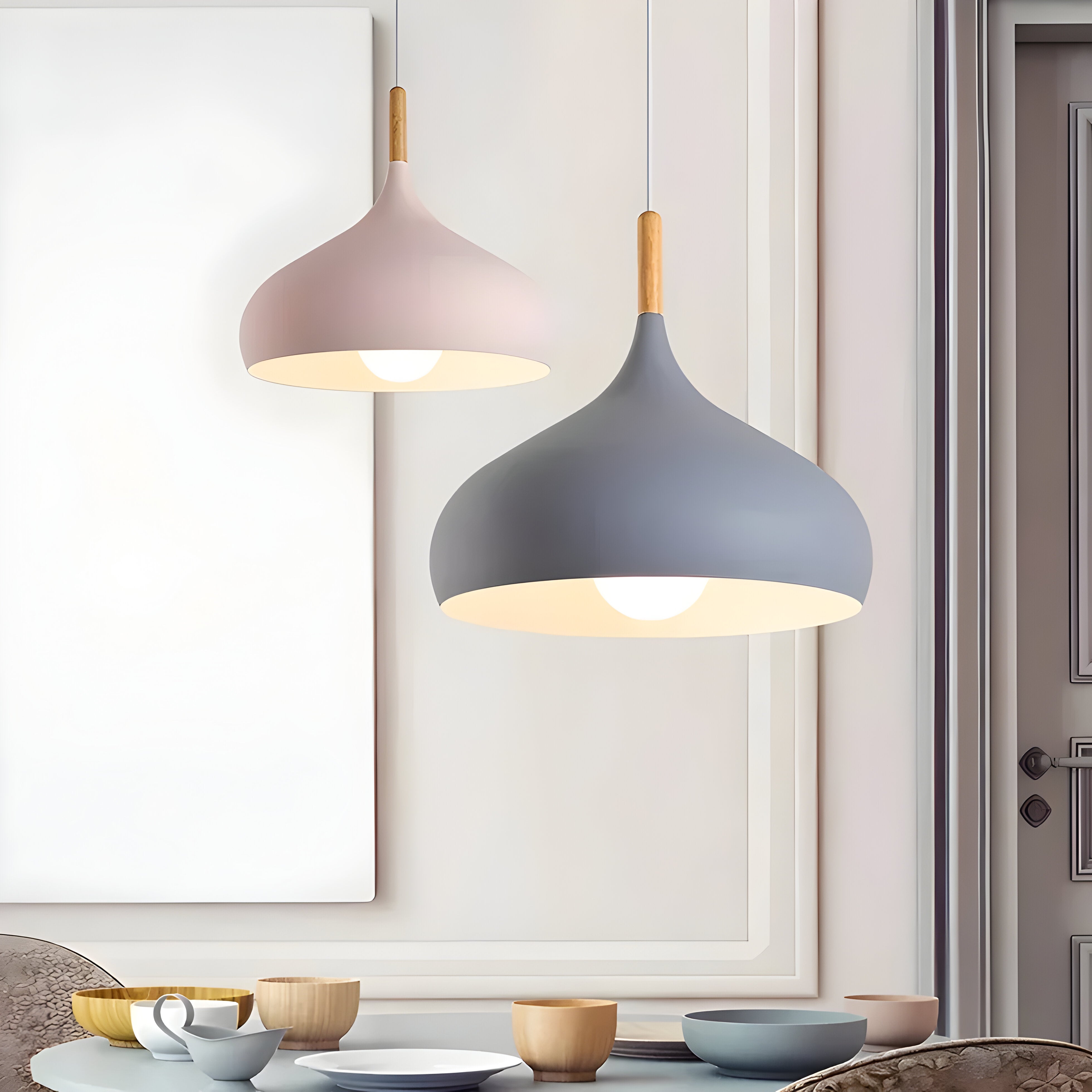 Elegant Macaron LED Pendant Light - Modern Home Illumination