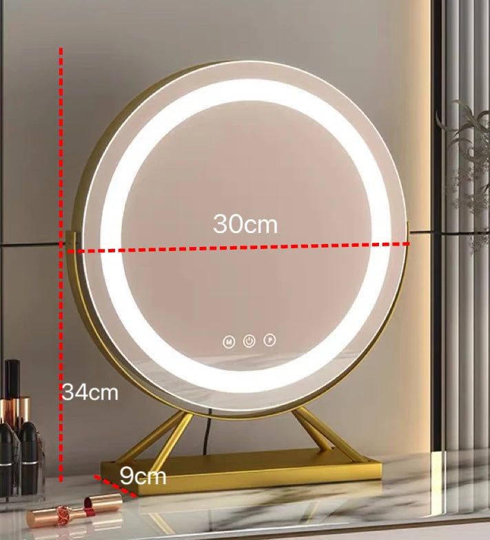 LED Makeup Spejl Med Lys – Justerbar Belysning og 15x Forstørrelse til Præcis Makeup Applikation 0