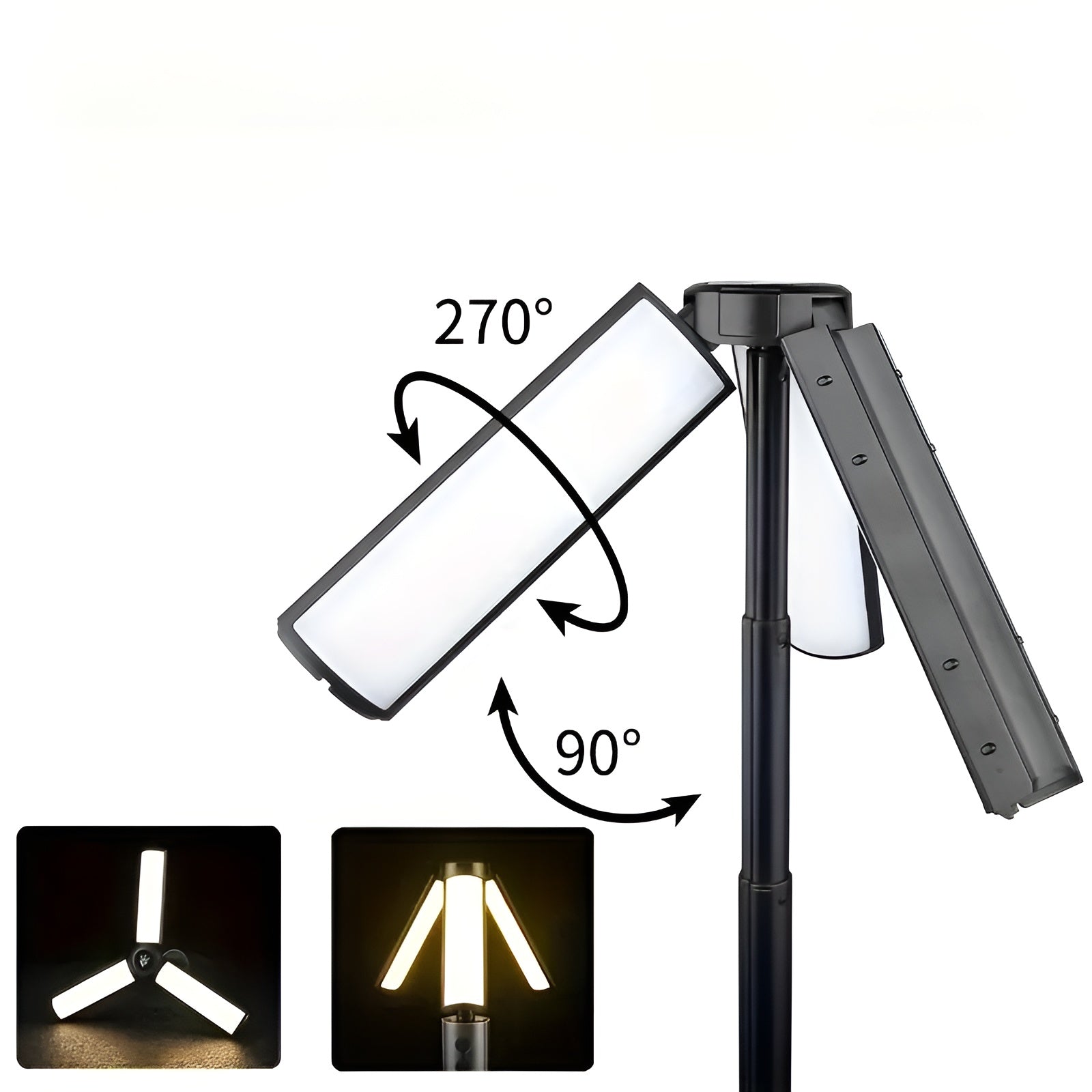 LED campinglygte – genopladelig og foldbar | 270° justerbar arm og flere lysindstillinger 5