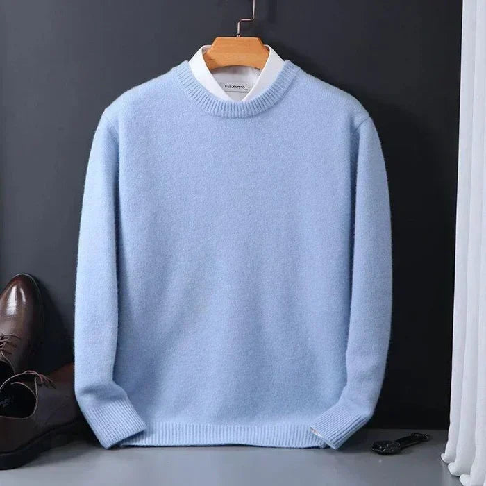 Kashmir sweater i kaki – styling med jeans