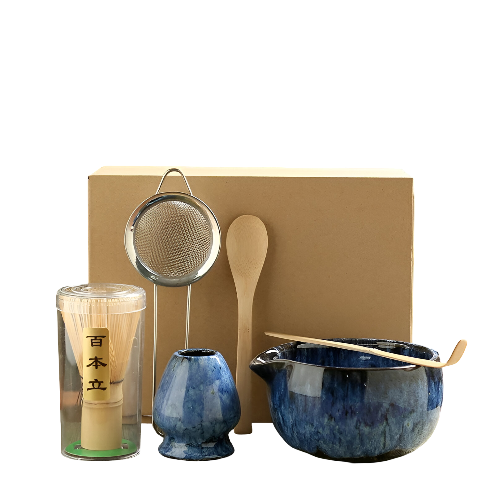 Matcha Sæt – 6-Delt Værktøjssæt i Bambus og Keramik til Traditionel Teforberedelse 1