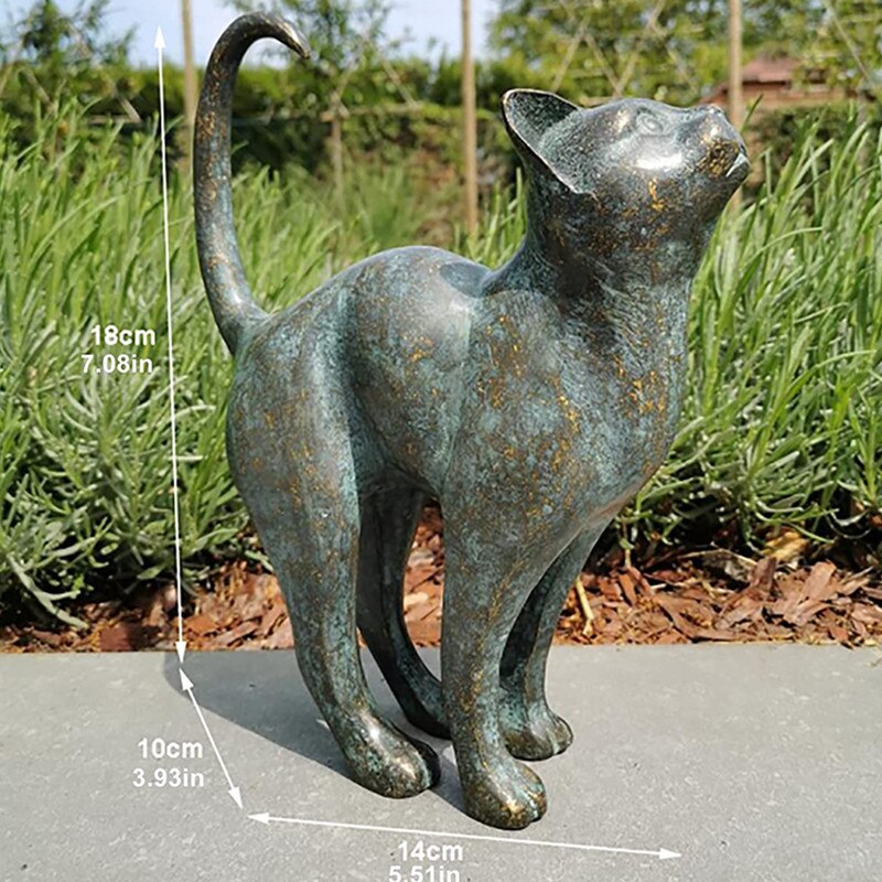 Miauw Aura Katteelskere Havestatuette – Vejrbestandig Polyresin Figur til Have og Terrasse dekorativ kattefigur 3