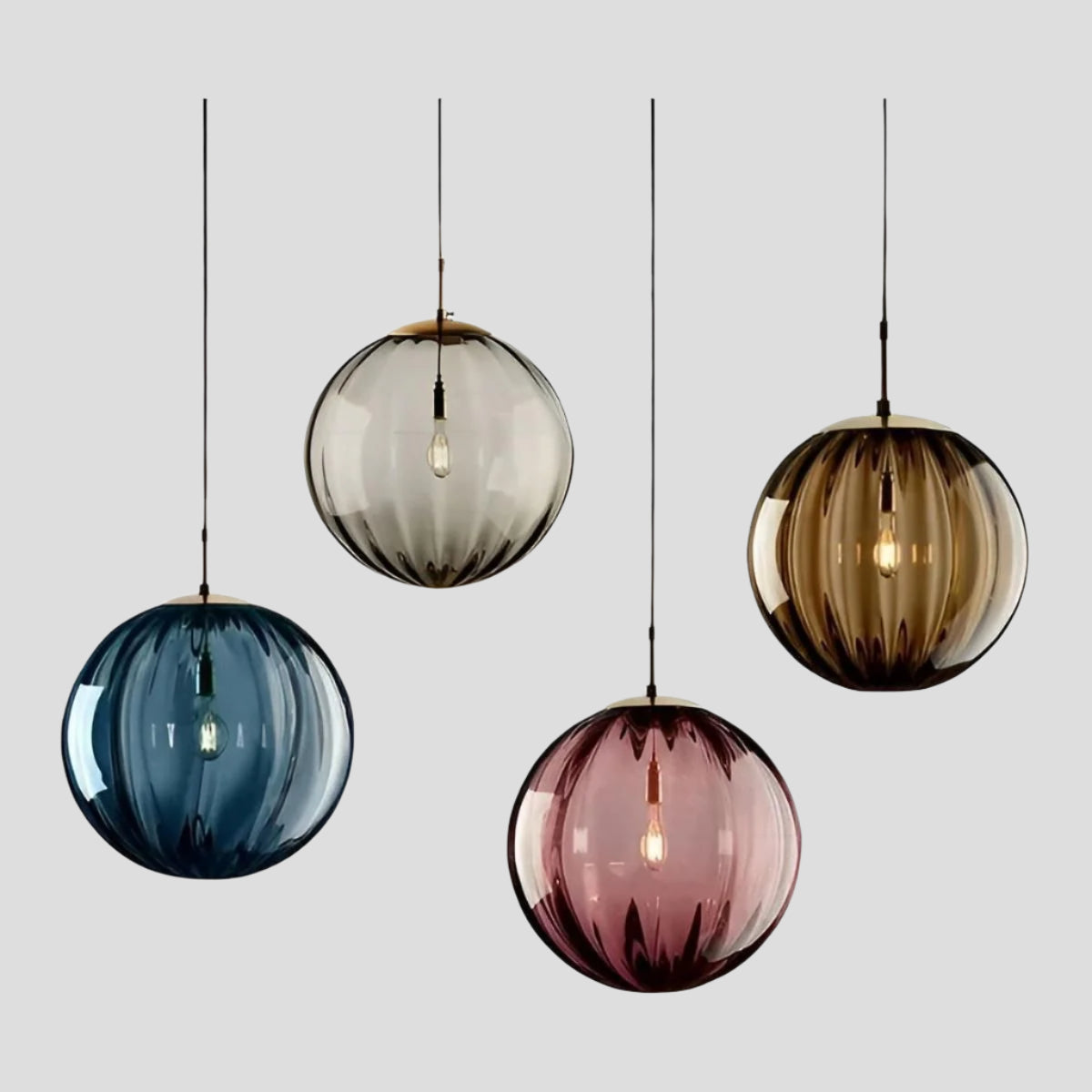 Elegant Nordic LED Glass Dome Pendant Lamp