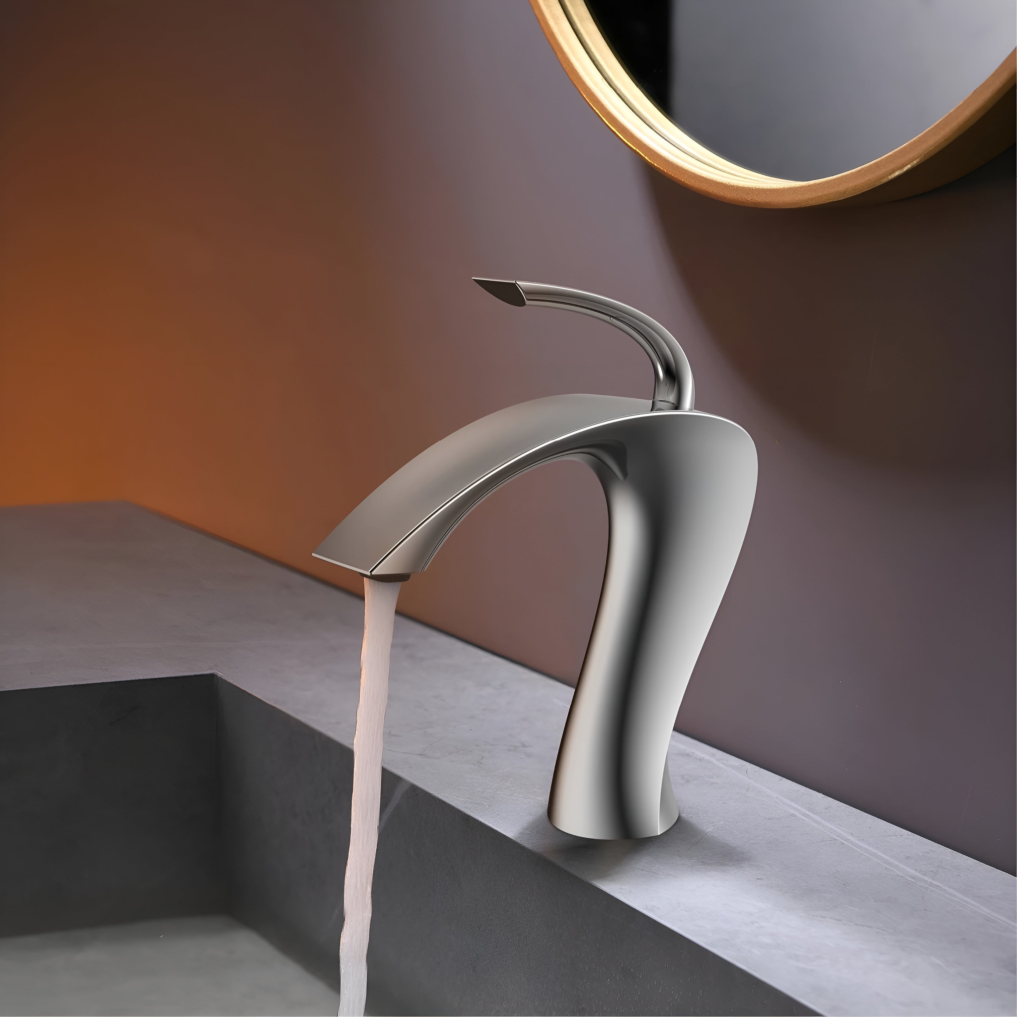 Moderne Håndvaskarmatur i Messing – Elegant Design med Keramisk Patron til Præcis Vandstyring 2