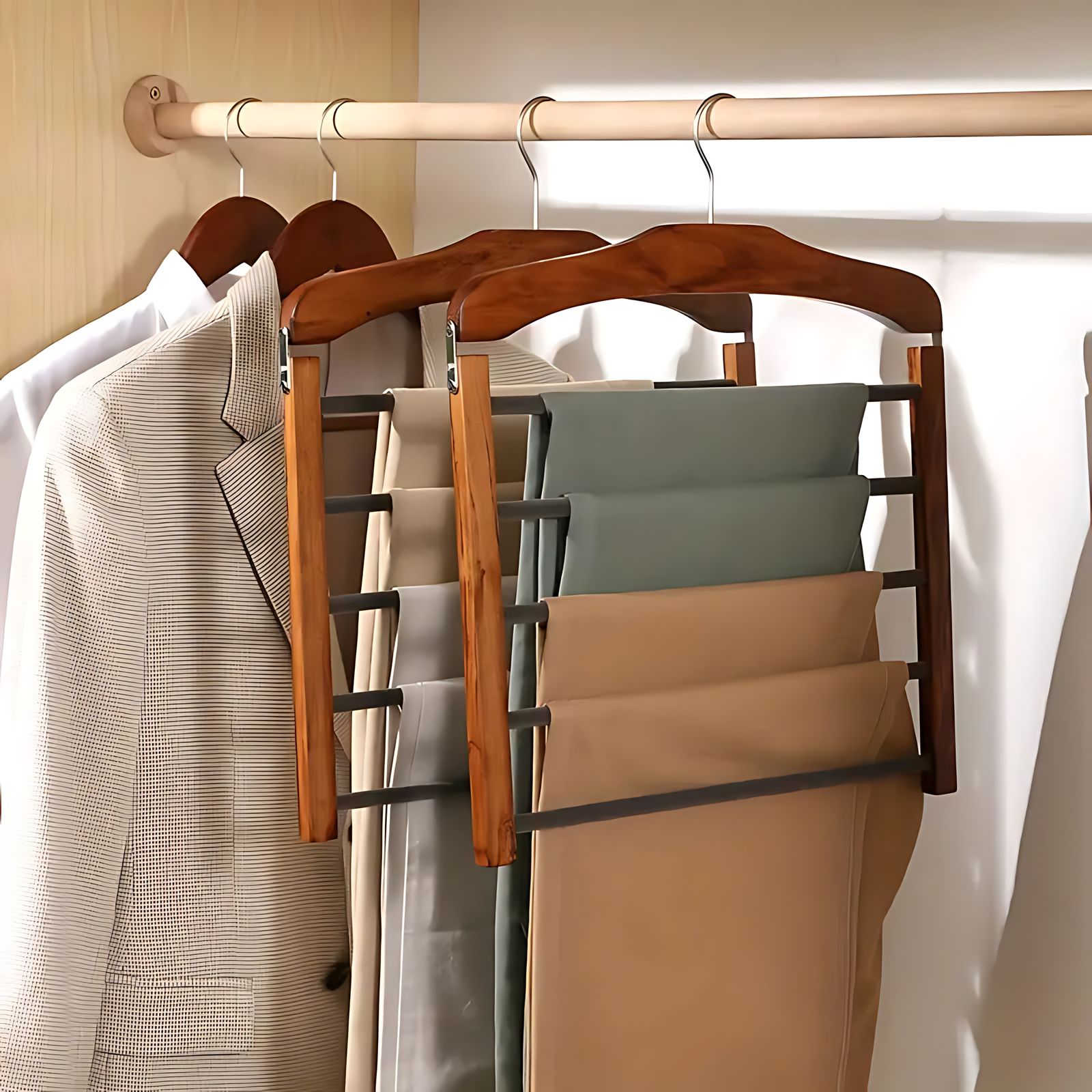Multi-Tier Tøjophæng – Elegant og Pladsbesparende Løsning til Garderoben 0