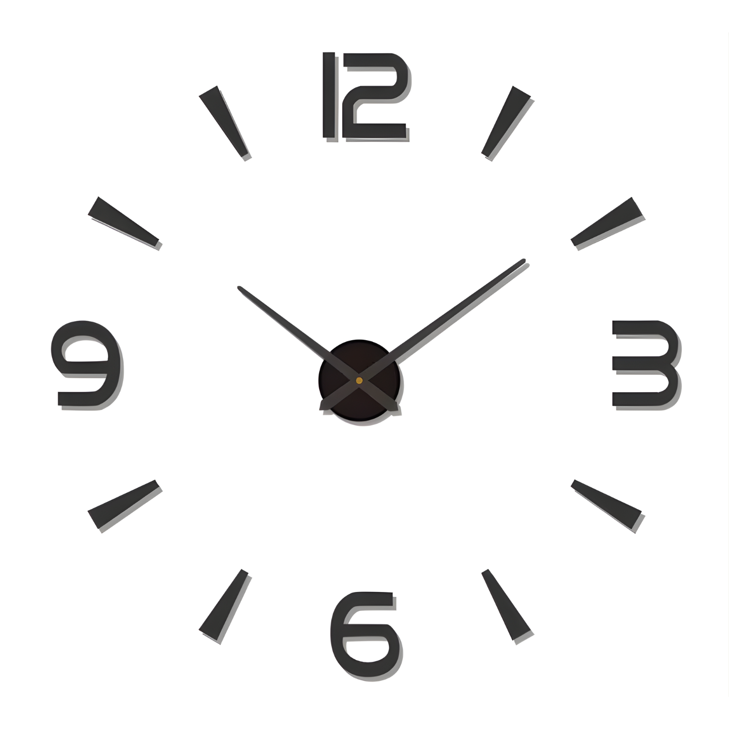 Elegant 3D Vægur – Akrylplade, Moderne Design til Stuen, Stort Vægur med Dybde og Stil