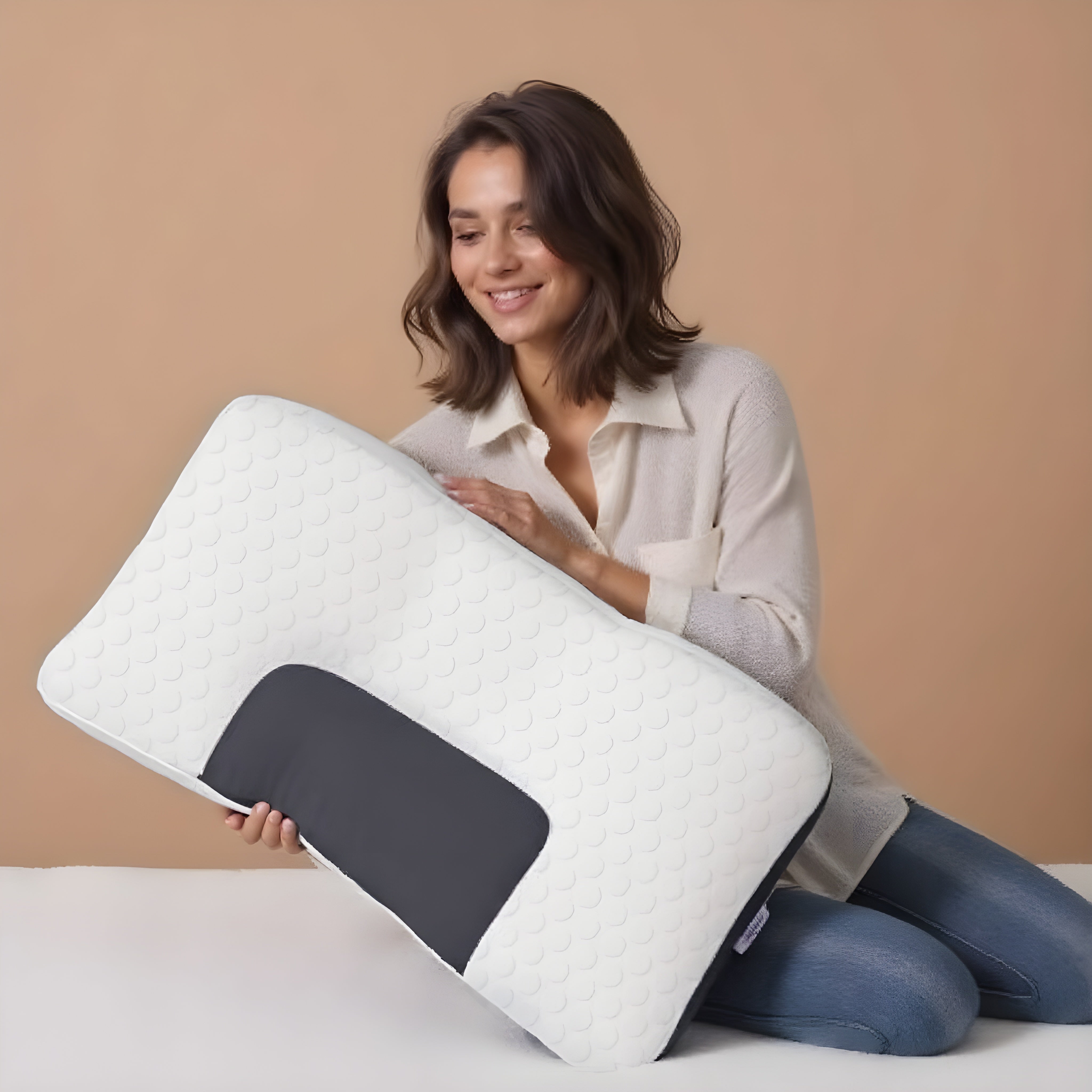 Ortopædisk nakkepude med massagefunktion – Ergonomisk sojafiber til bedre søvn og nakkestøtte