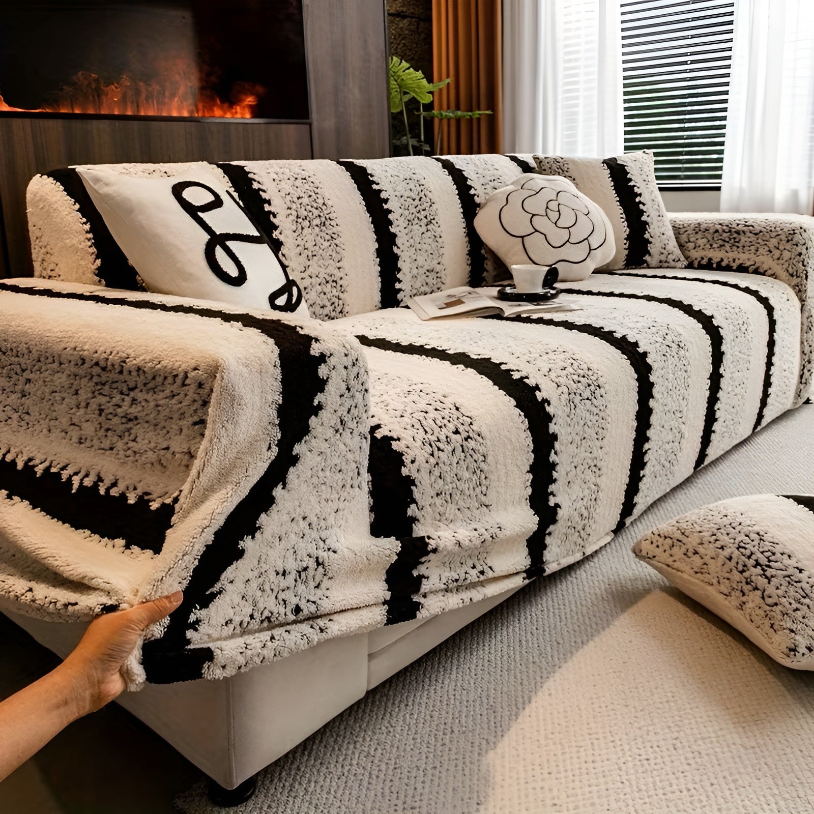 Plys Sofabetræk – Blødt Polyester Design til Komfort og Beskyttelse af Sofa | Ideel til Familier med Børn og Kæledyr 5