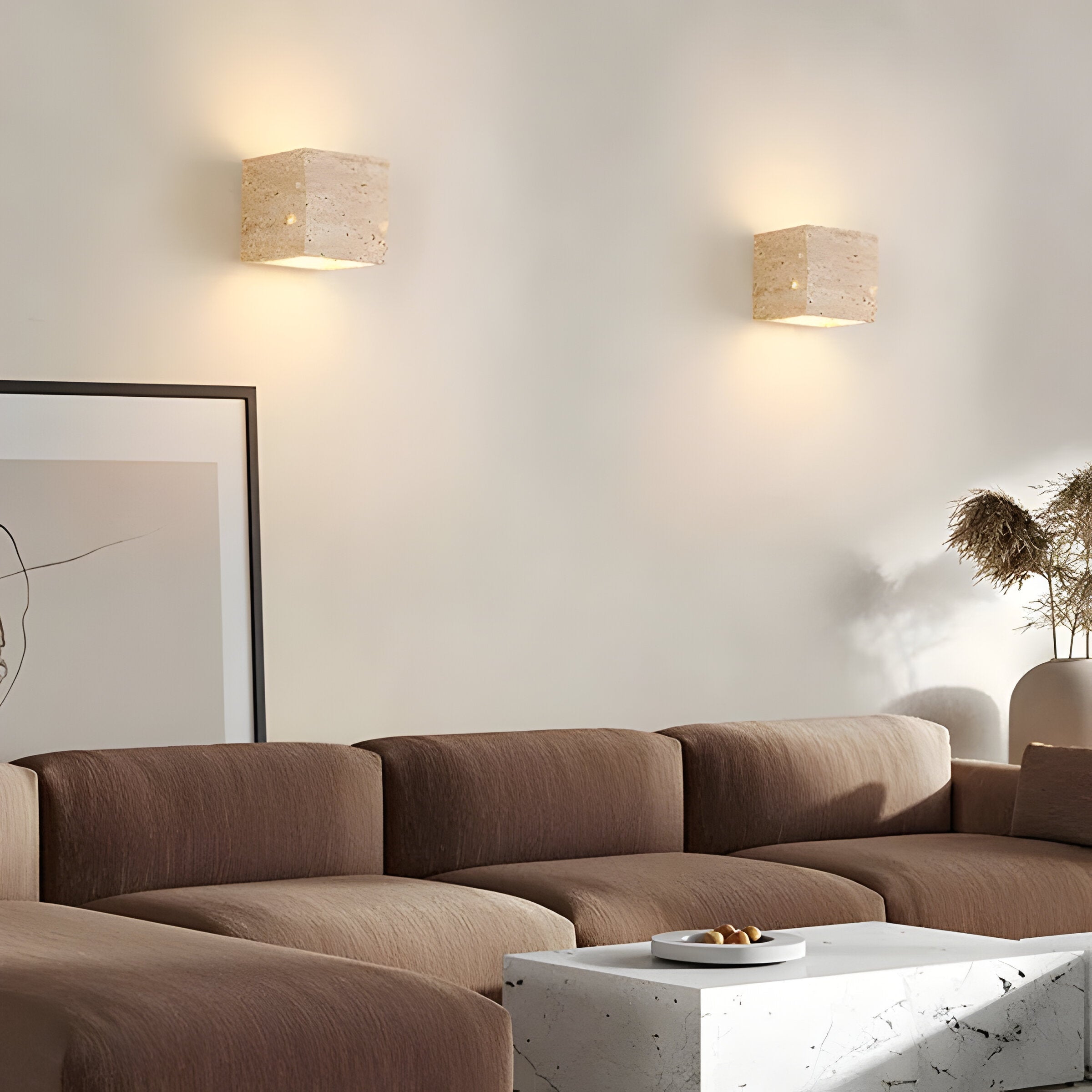 Elegant Travertine LED Wall Lamp for Eco-Friendly Homes **Product Title:** Elegant Travertine LED Wall Lamp – Eco-Friendly & Automatic Lighting