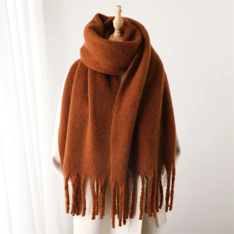 Turkis halstørklæde i cashmere-look med kvaster