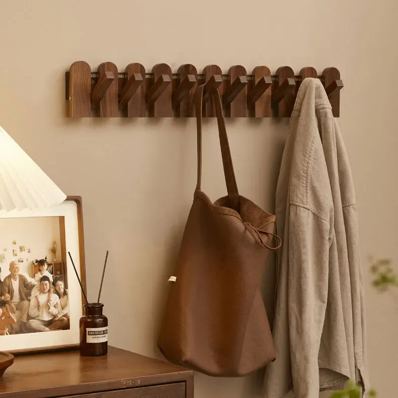 Sammenklappelig Trækrog i Træ – Elegant Vægkrog til Hjemmet med Magnetisk Lås og Nem Installation 2