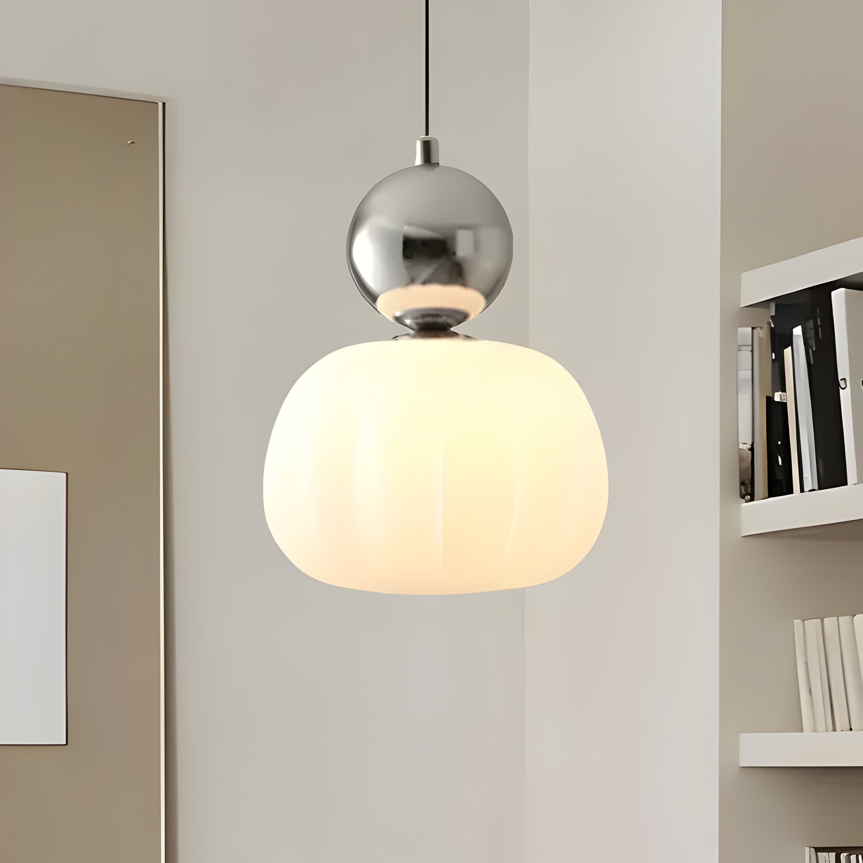 Solar-Powered Elegance: Mjørik Nordic Cream Pendant Lamp** **Meta Title:** Eco-Friendly Solar Pendant Lamp for Outdoor Spaces