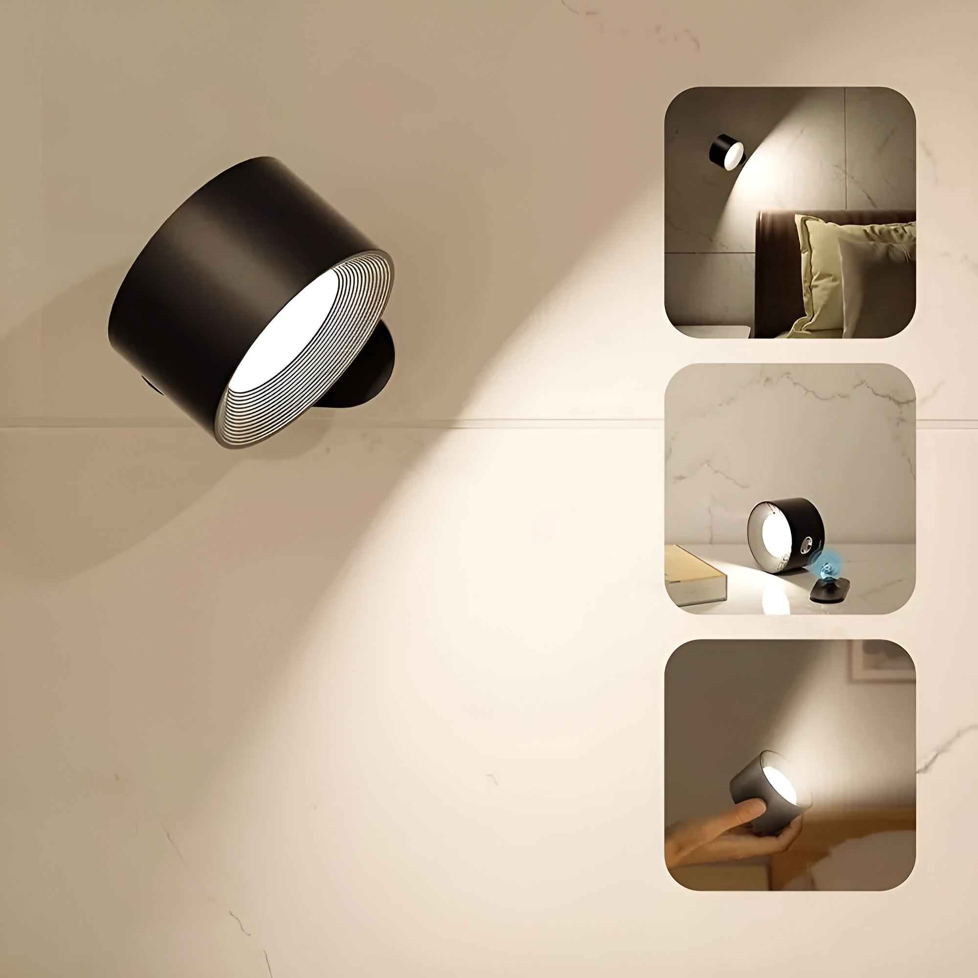 Elegant Lumos Wall Lamp – Wireless & 360° Adjustable