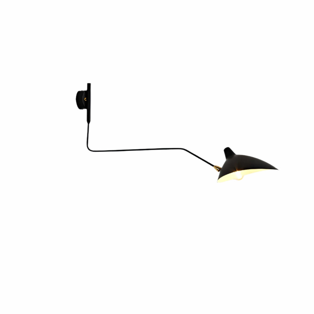 Væglampe med svingarm – stor model L 65 cm x H 40 cm, sideprofil