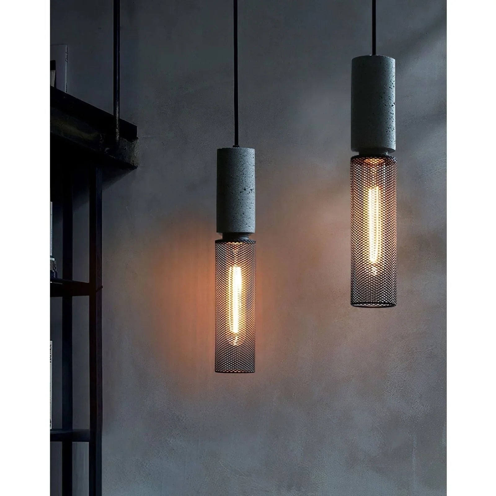 Akselund Pendellampe – Nordisk Vintage Loftlampe i Cement og MetalLioren