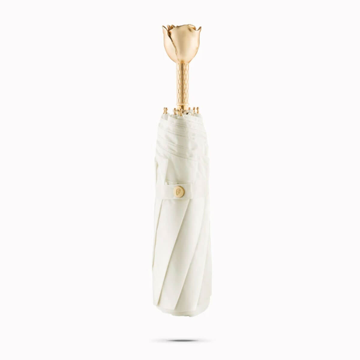 Kompakt dame-paraply med dekorativt rosedesign
