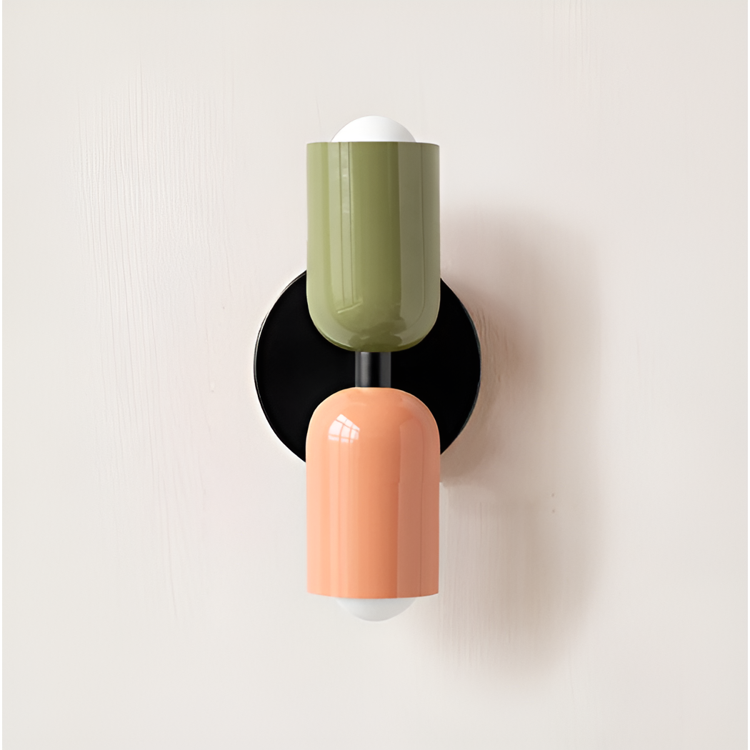 Farbe Wabi Duo LED-væglampe – Grøn / Pink og Sort