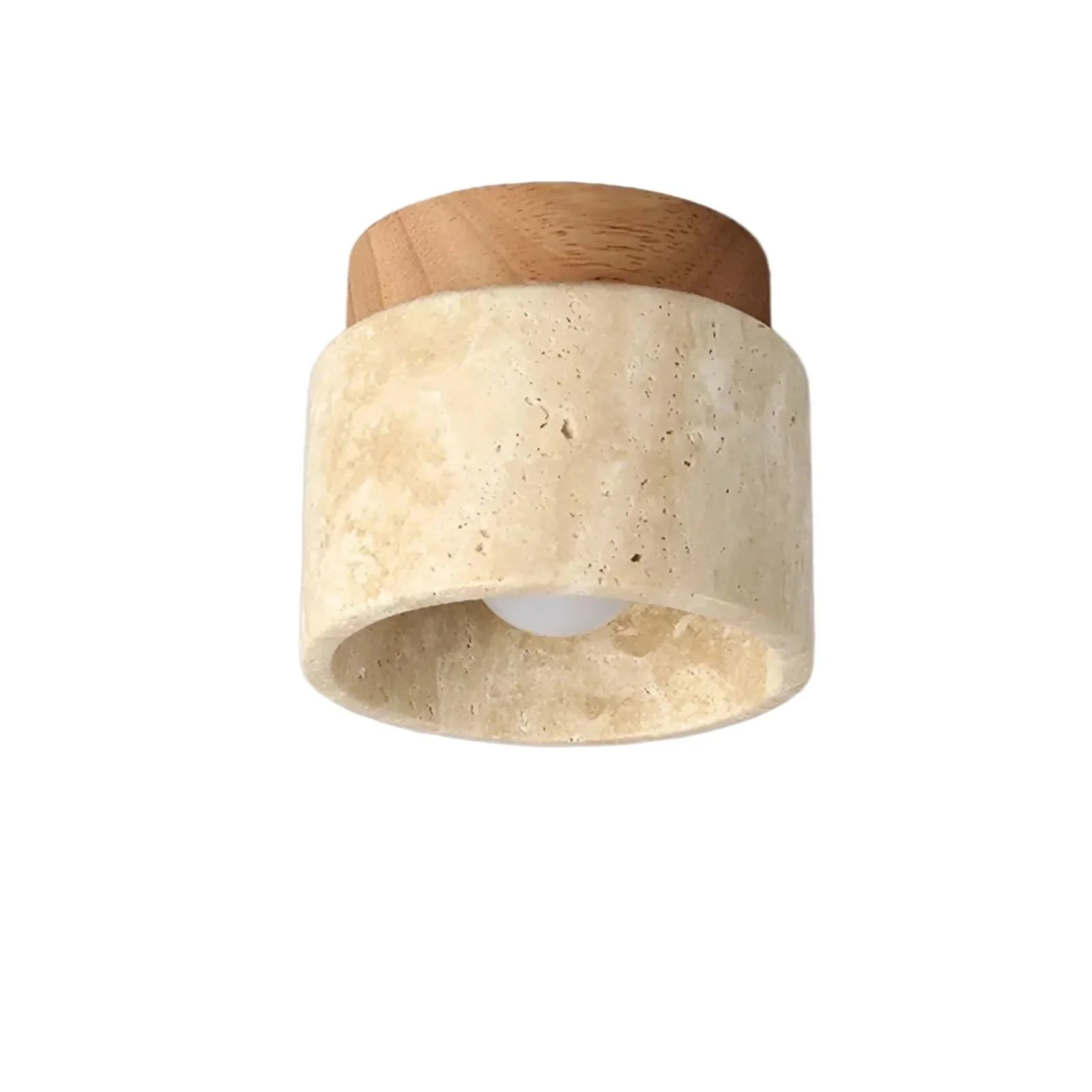 Lumi Stone Loftlampe i Travertin – Japansk Inspireret Loftlys - VELISSE17Lioren