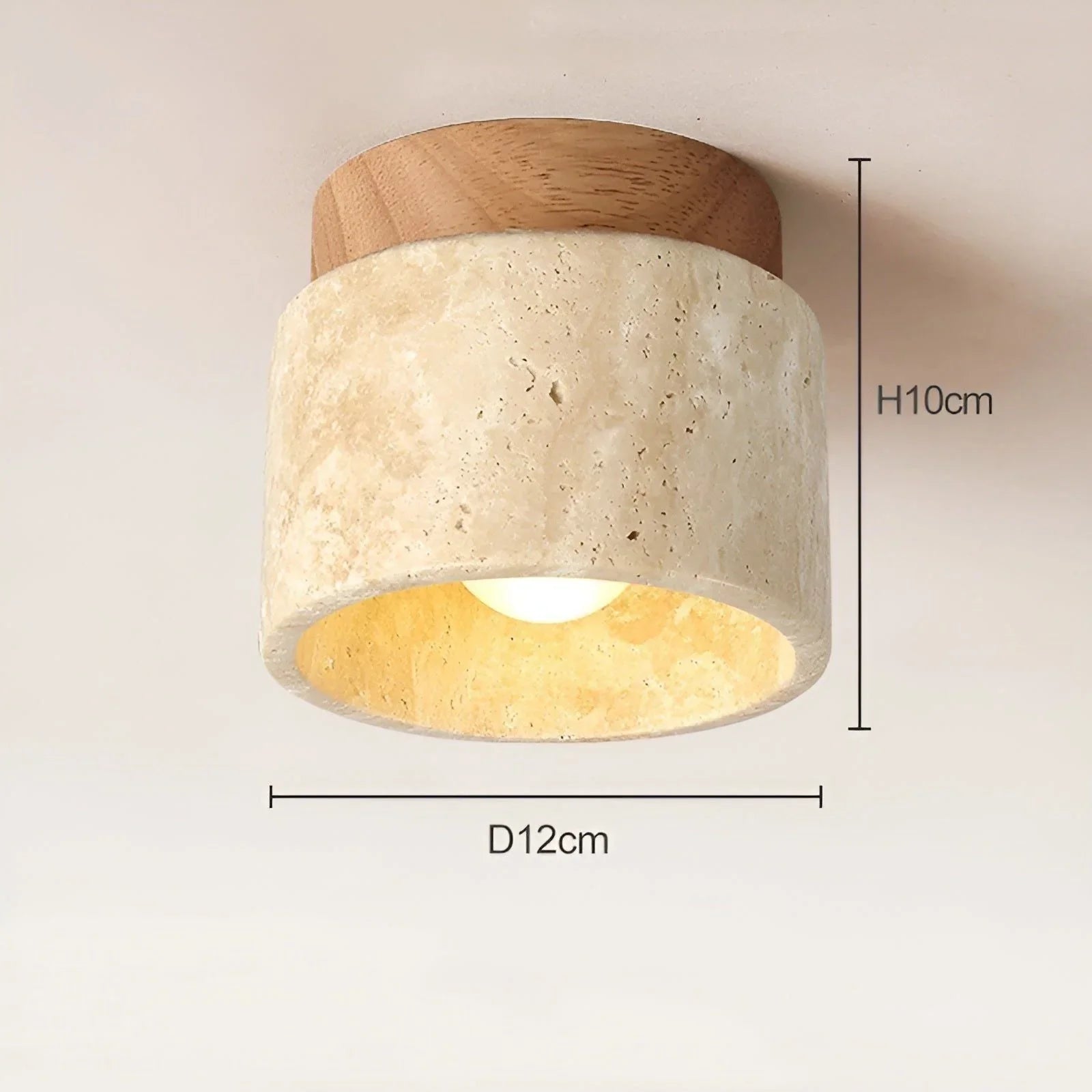 Lumi Stone Loftlampe i Travertin – Japansk Inspireret Loftlys - VELISSE17Lioren