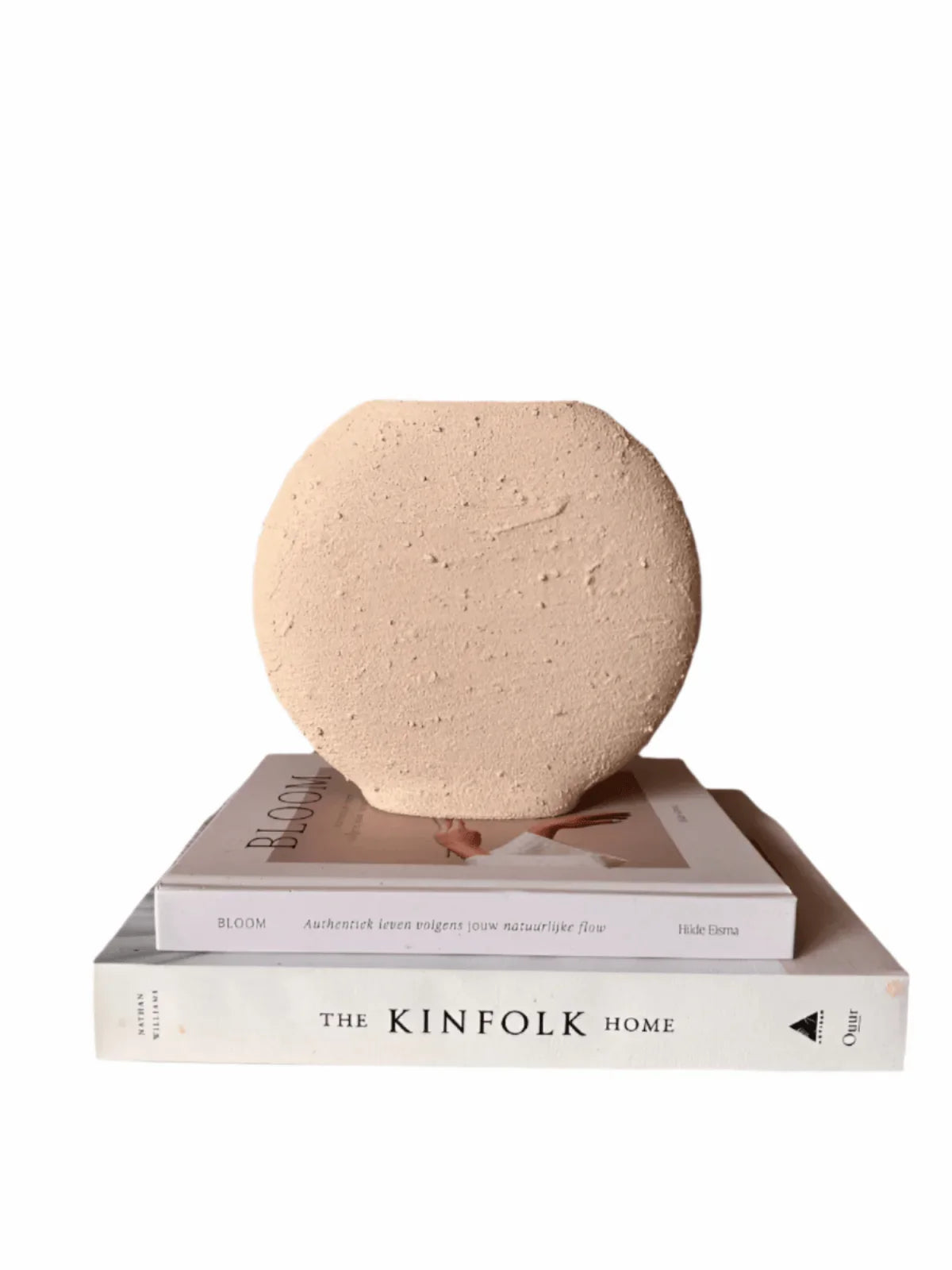 Lunar Texture Keramikvase – Beige Dekorativ Vase med Strukturoverflade - Lioren