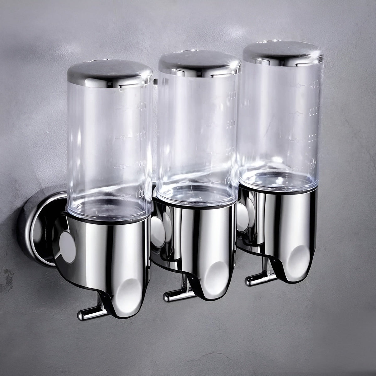 Vægmonteret sæbedispenser, 3 stk., Transparent – 3-pak sæbedispensere til væg