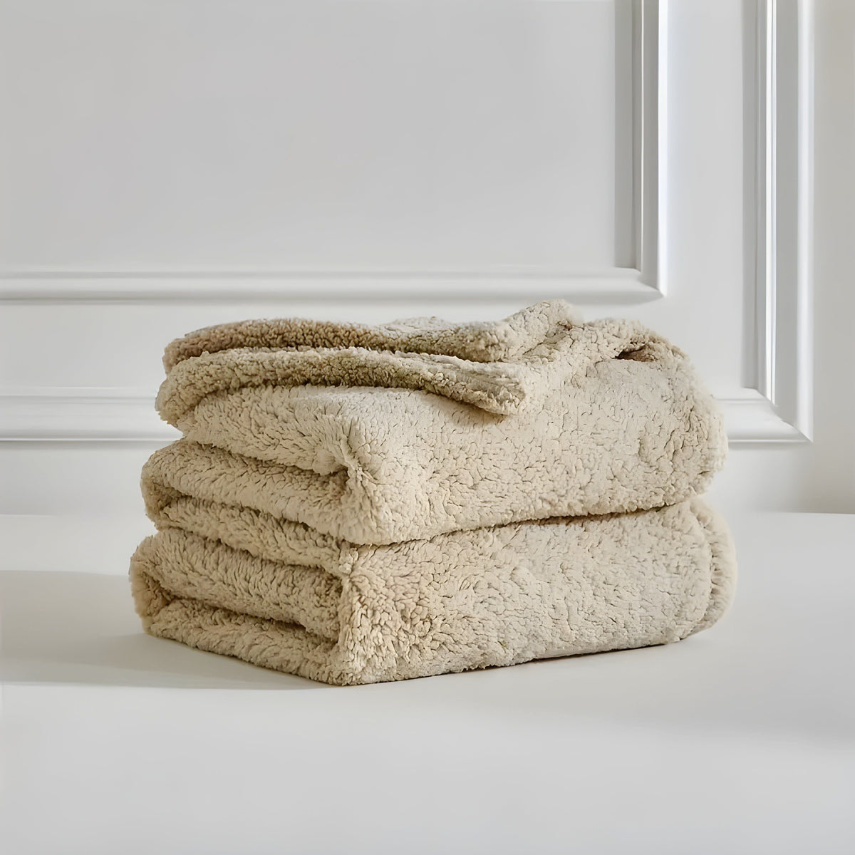 DoubleCozy Tæppe – Afslappet Dobbeltsidet Sherpa-fleecetæppe