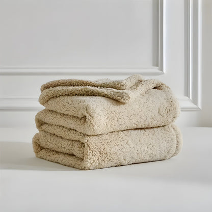 DoubleCozy Tæppe – Afslappet Dobbeltsidet Sherpa-fleecetæppe