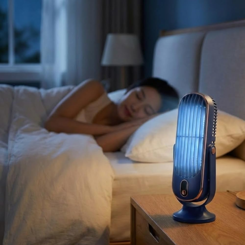 USB bordventilator med 5 hastighedstrin og LED-display
