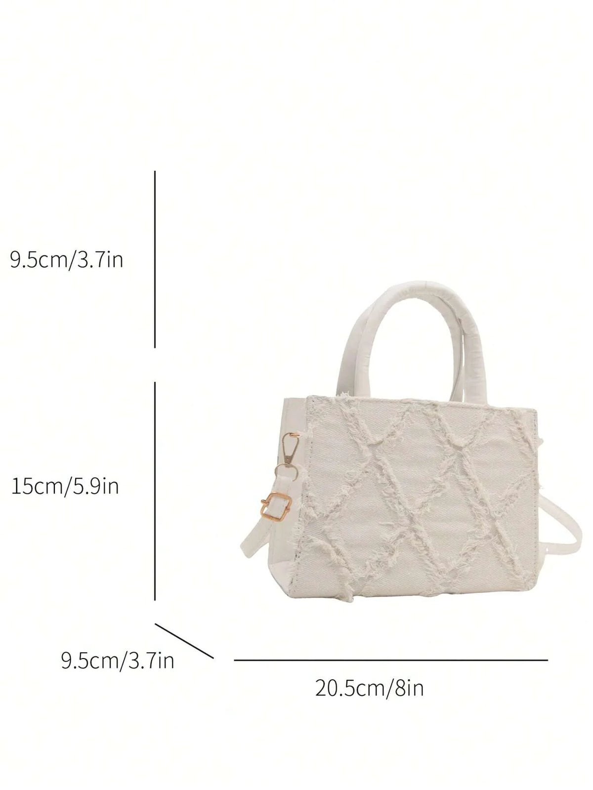Nærbillede af metaldetaljer og lynlås på crossbody taske