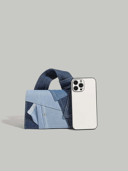 Dametaske i denim set bagfra med justerbar skulderrem