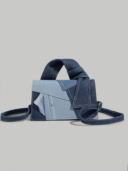 Skuldertaske i sort denim til damer – crossbody stil med koreansk design