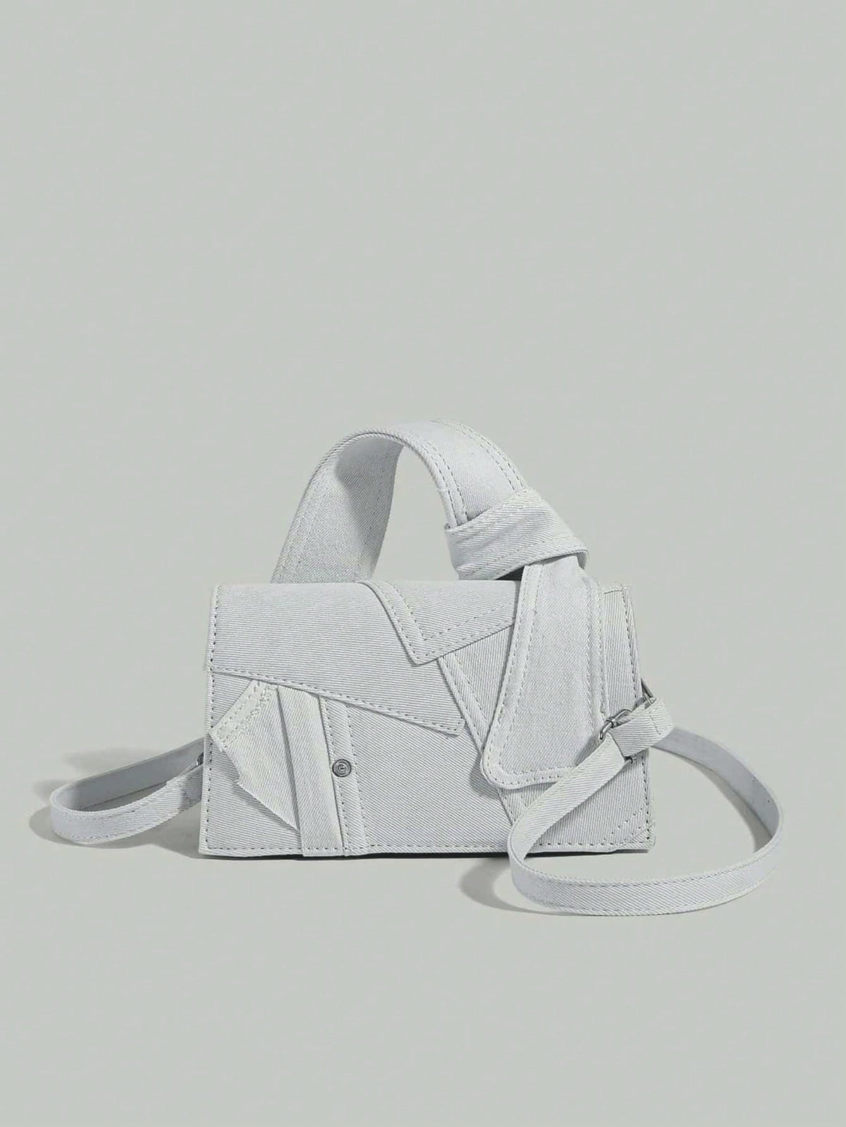 Hvid crossbody skuldertaske i denim til damer