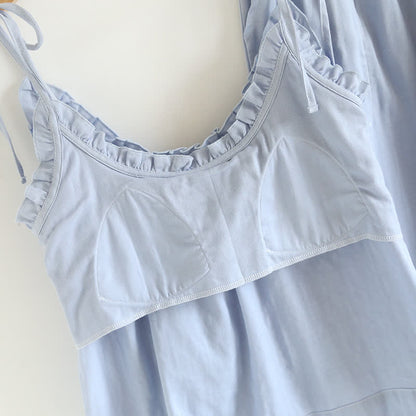 Bomuld pyjamas dame – lange bukser set bagfra