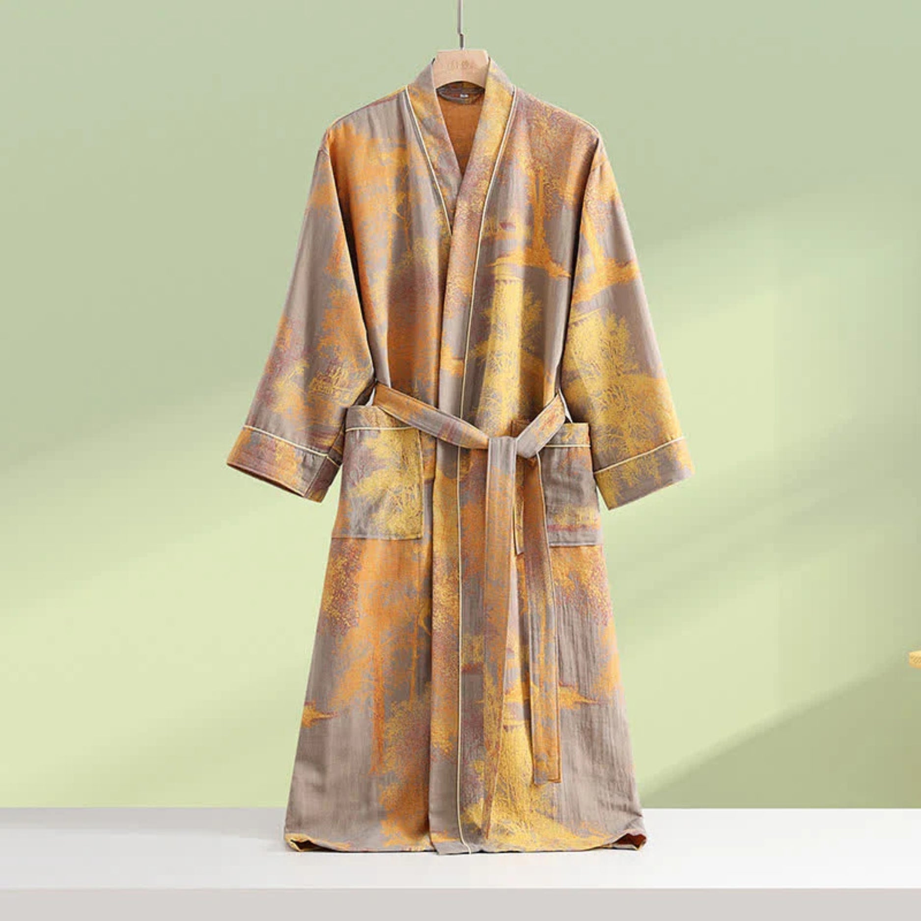 Kimono-morgenkåbe i let bomuld til afslapning hjemme