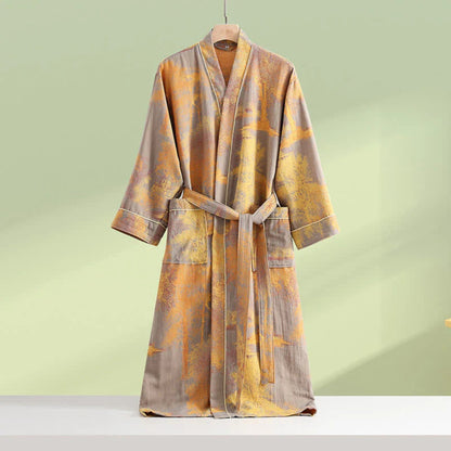 Kimono-morgenkåbe i let bomuld til afslapning hjemme